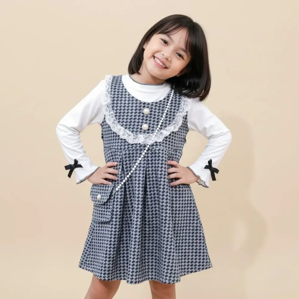 Dress Tartan Rumbai Button