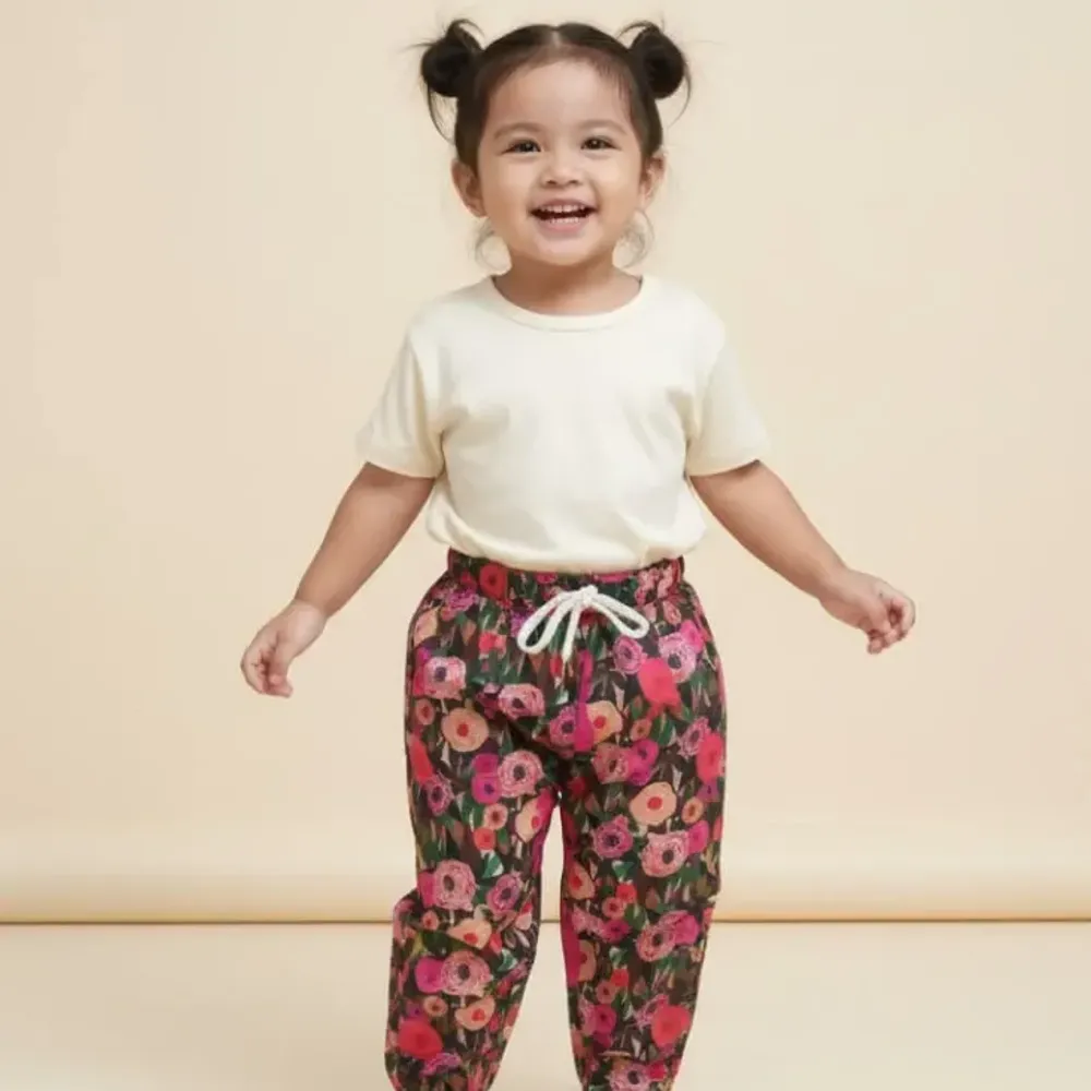 Pants Girl Pink Flowers Rose