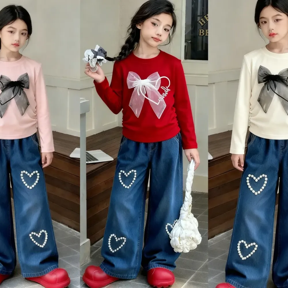 Set Girls Lovely Tie Denim