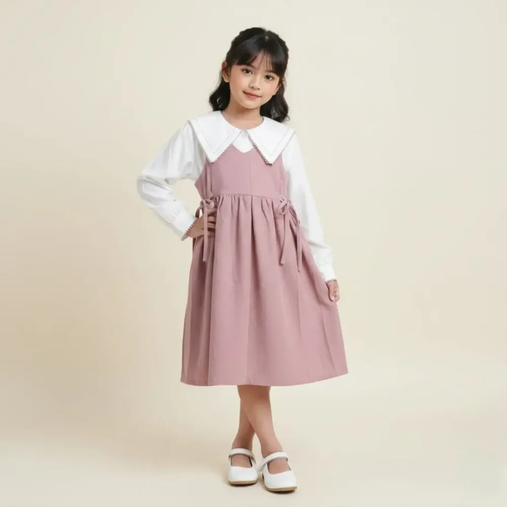 Dress 2IN1 Triangle Neck Plain