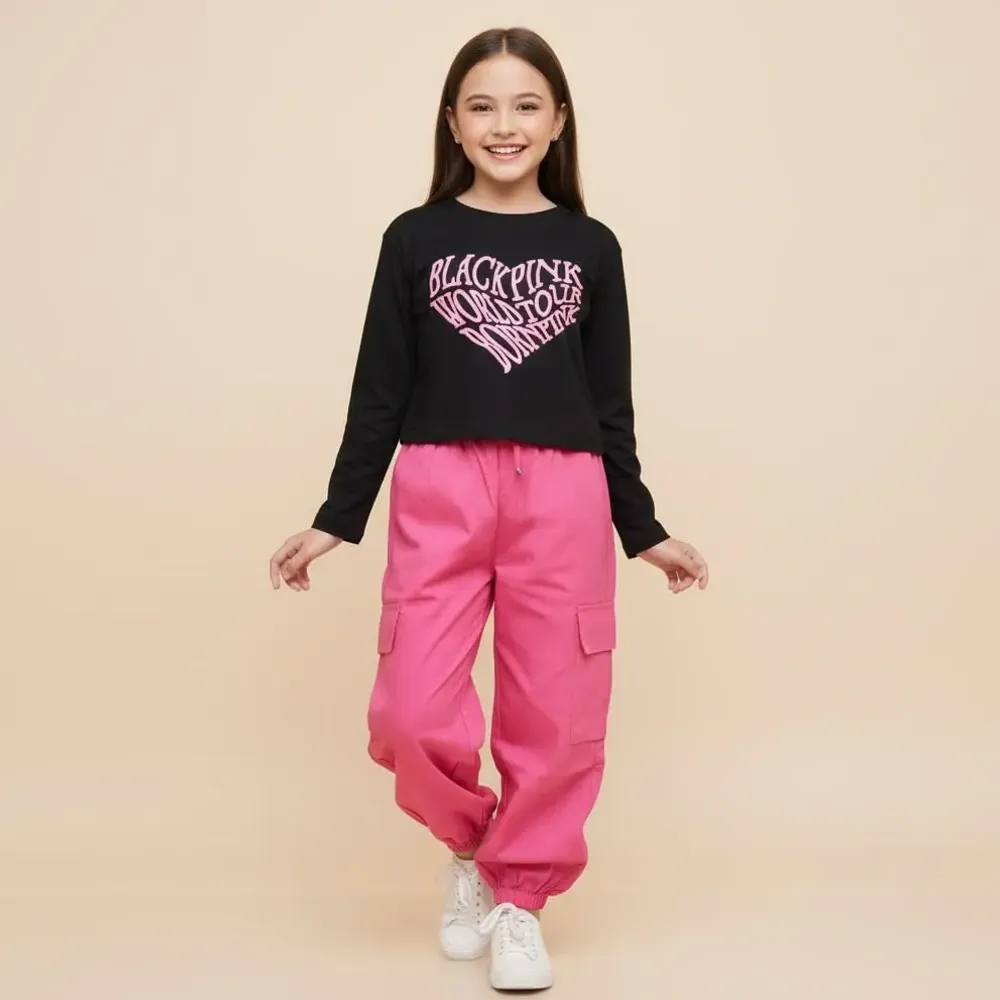 Set Girl Black Love Heart