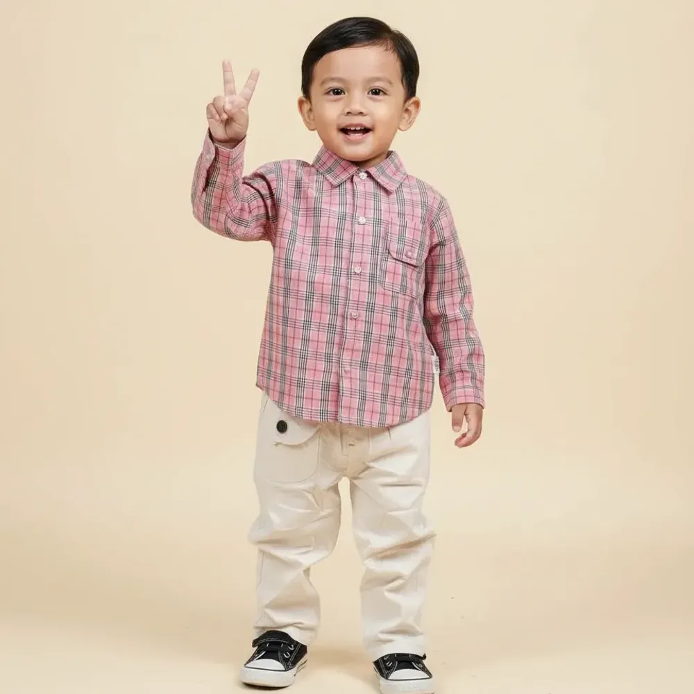 Set Boy Tartan Looks Coolonly 2 Pcs)