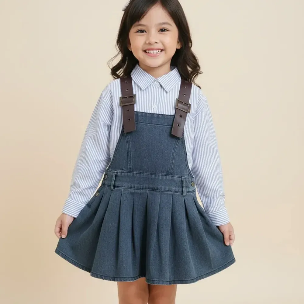 Dress Girl Denim Stripe Suit - Foto 1