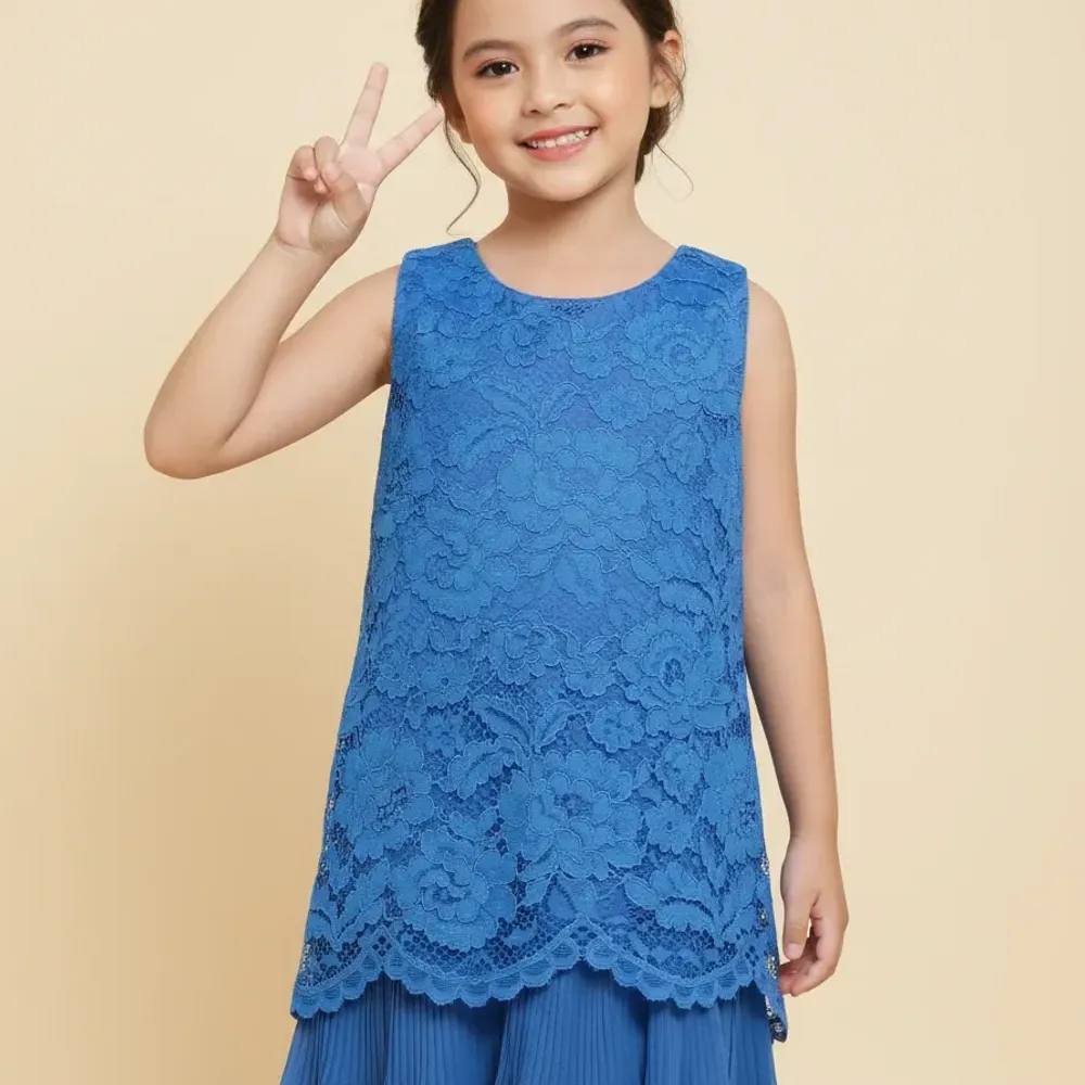 Dress Brukat Sapphire Blue