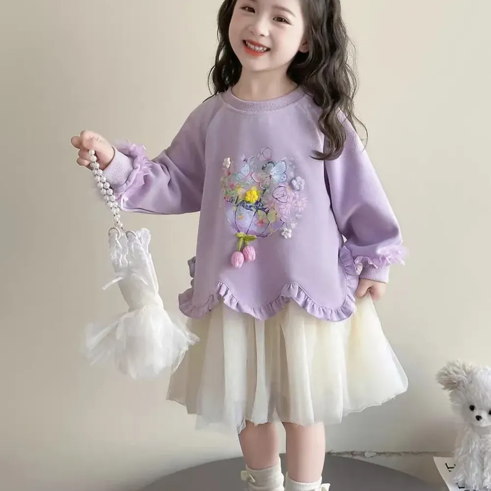 Dress Girls Little Pompom Hug