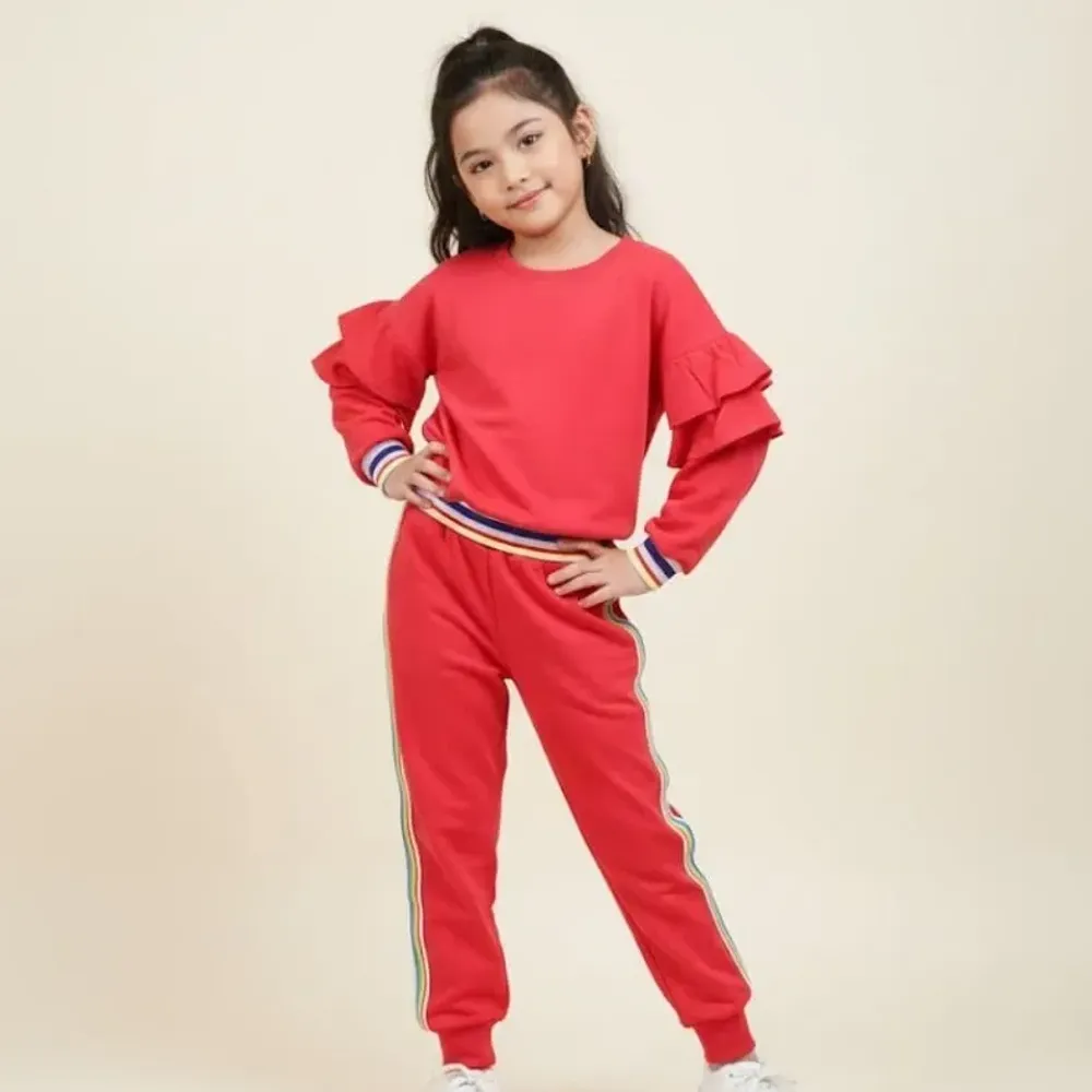 Set Girls Sporty Trendy Rainbow Red