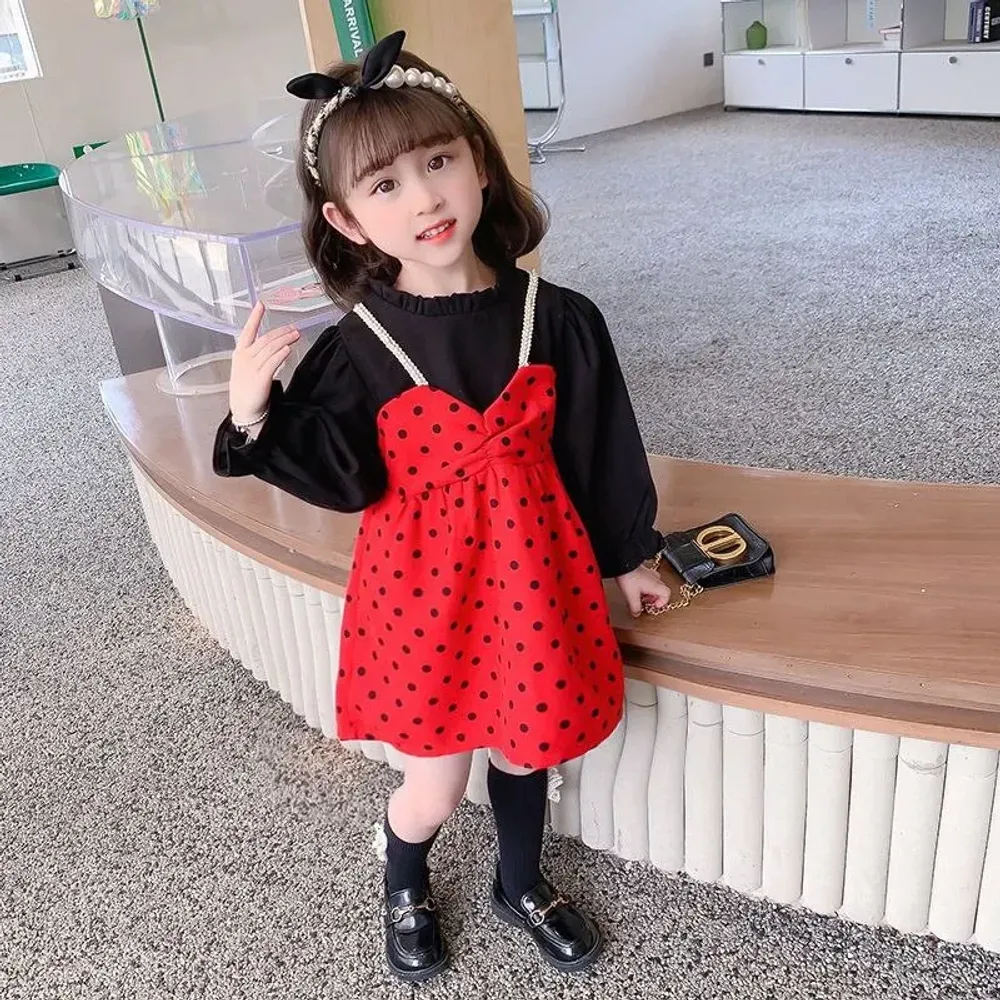 Dress Redness With Polka