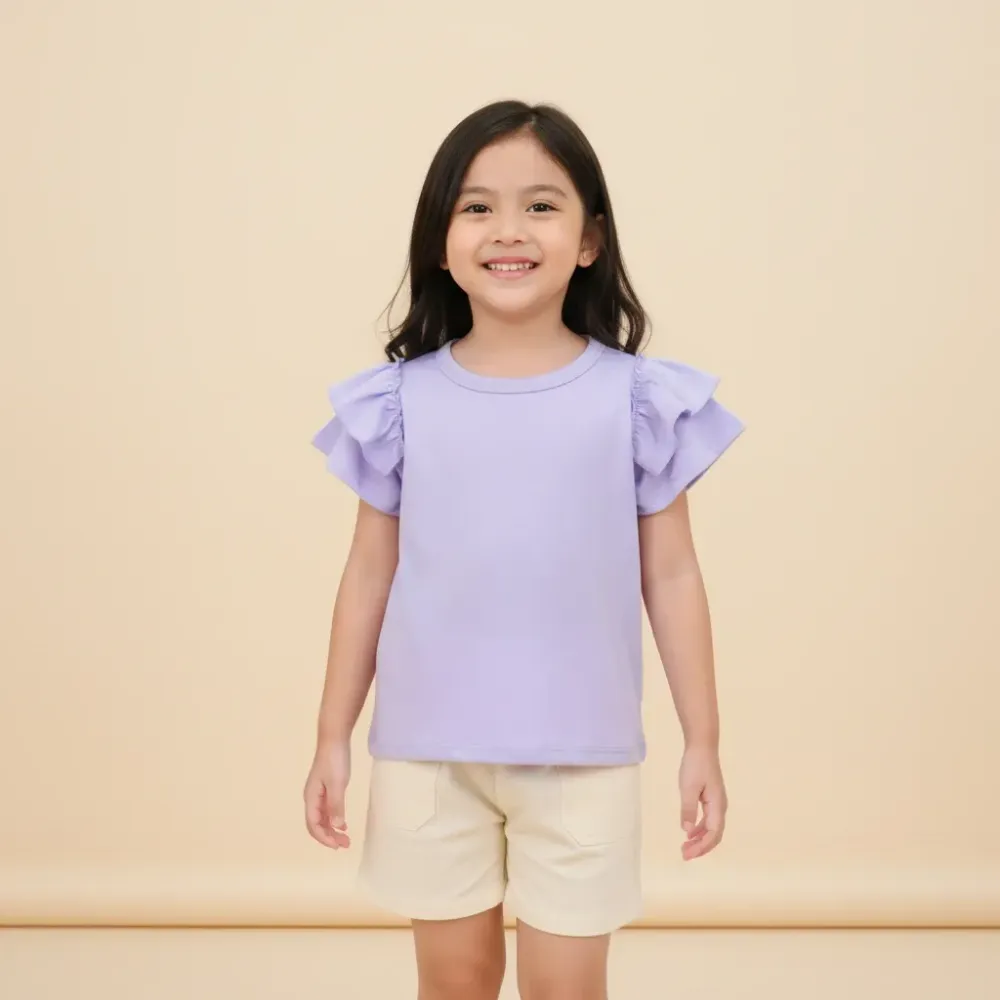 Tops Girls Softy Knit Ruffle