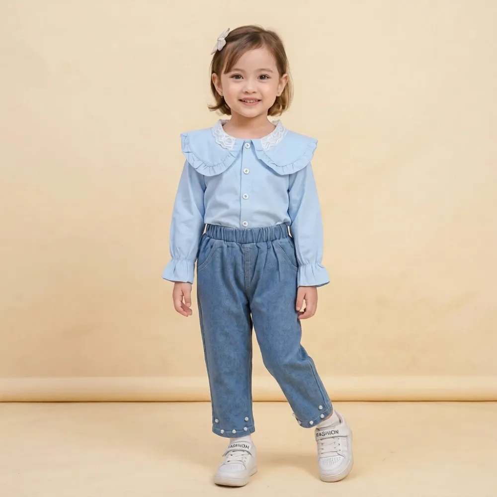 Setelan Sailor Kerah Renda