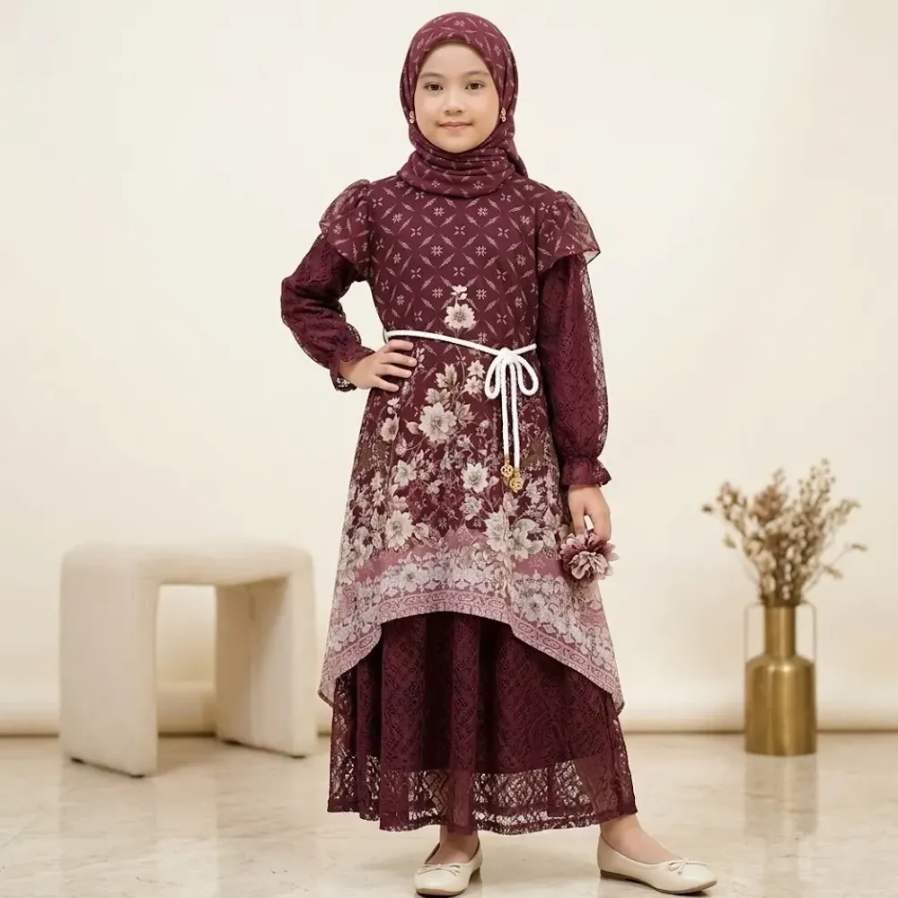 Gamis Anak Majestic Blossom Raya