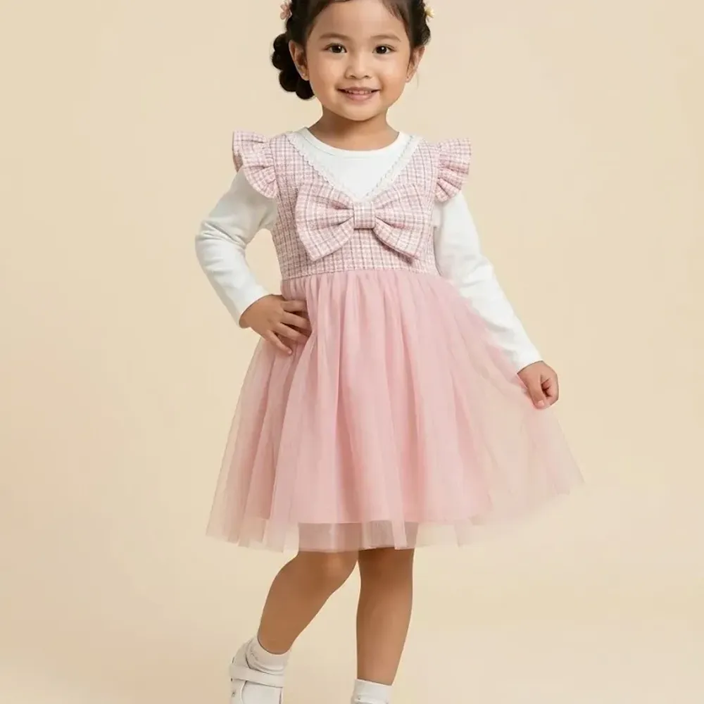 Dress Girls Golden Ribbon Tile