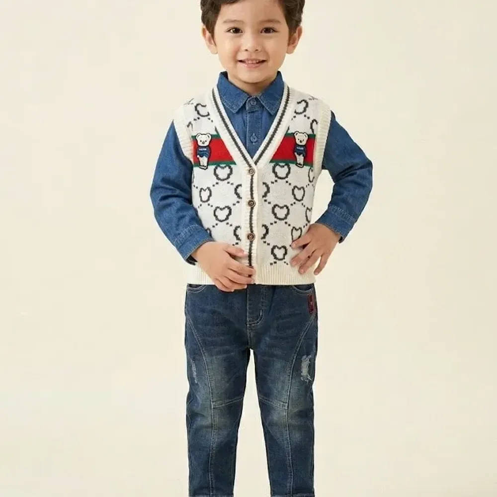 Set Boys River Vest Bear