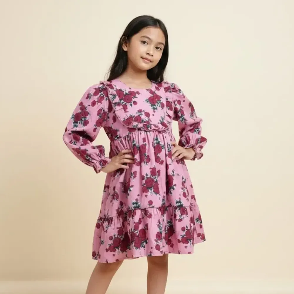 Dress Girl Plum Great Floral