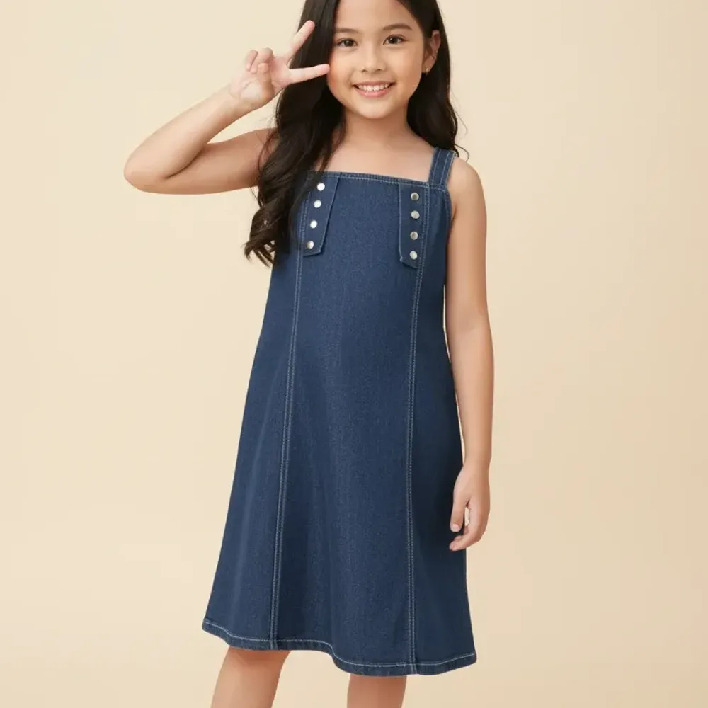 Dress Girls Denim Look Back X Striped