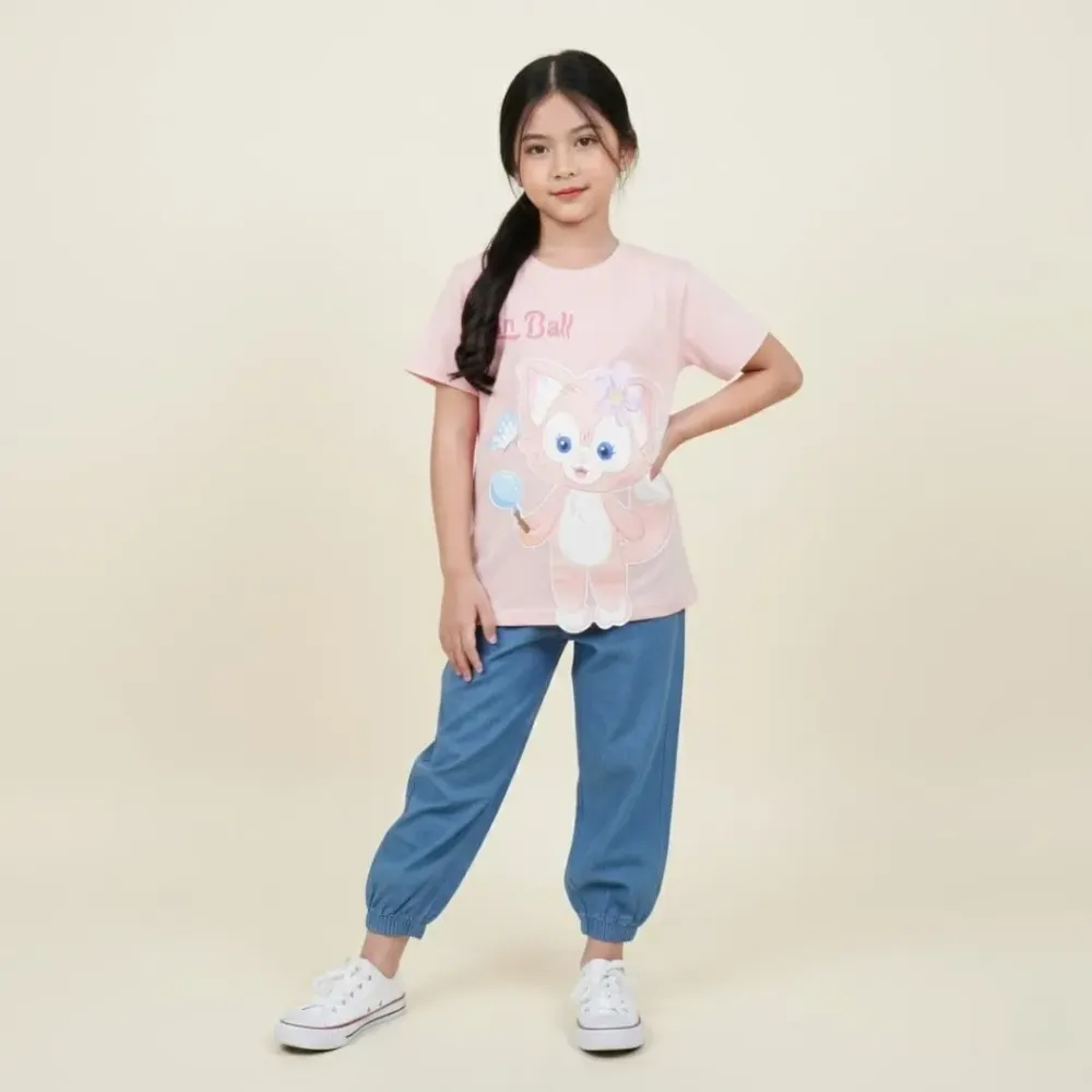 Setelan Cute Fox Cartoon Girly