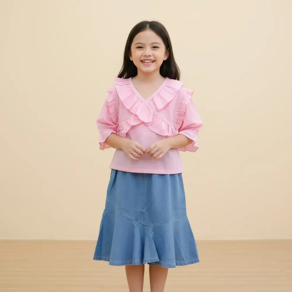 Set Girls Ruffle Denim Duo - Foto 1