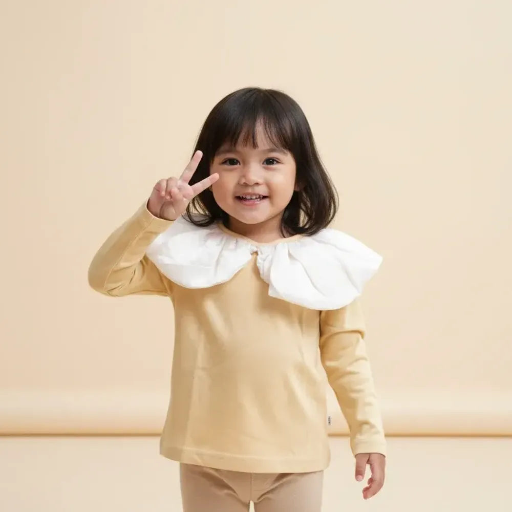 LS Tops Girl Yellow Silk Cute