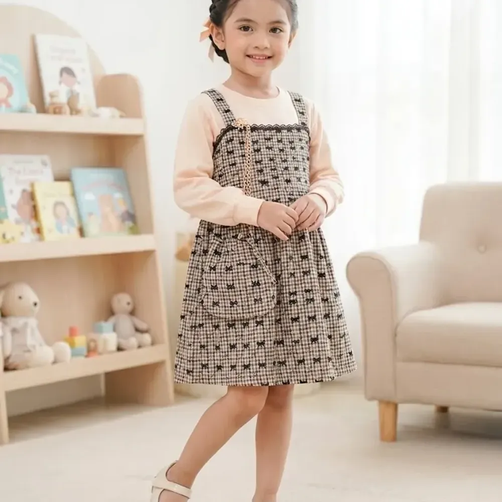 Dress Girls Baggy Bow