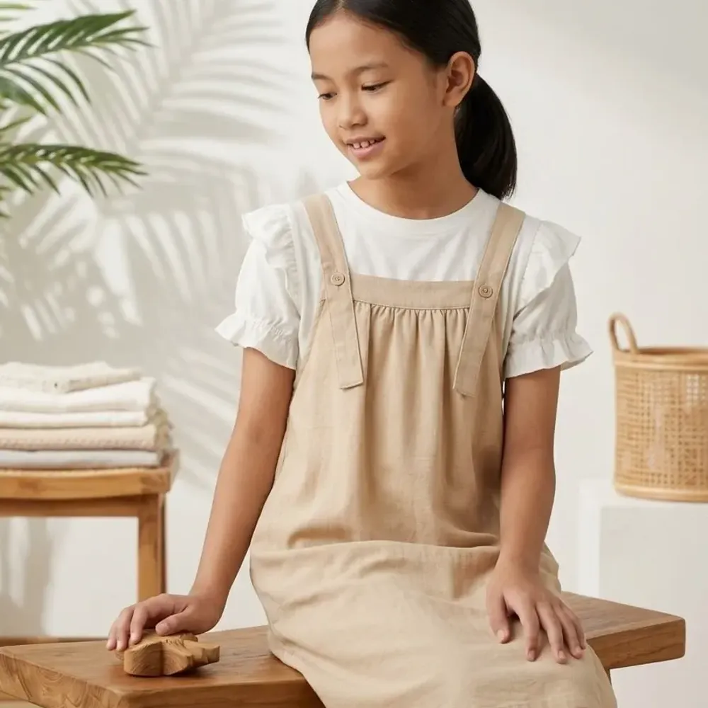 Set Girl Dainty Ruffle Pinafore - Foto 7