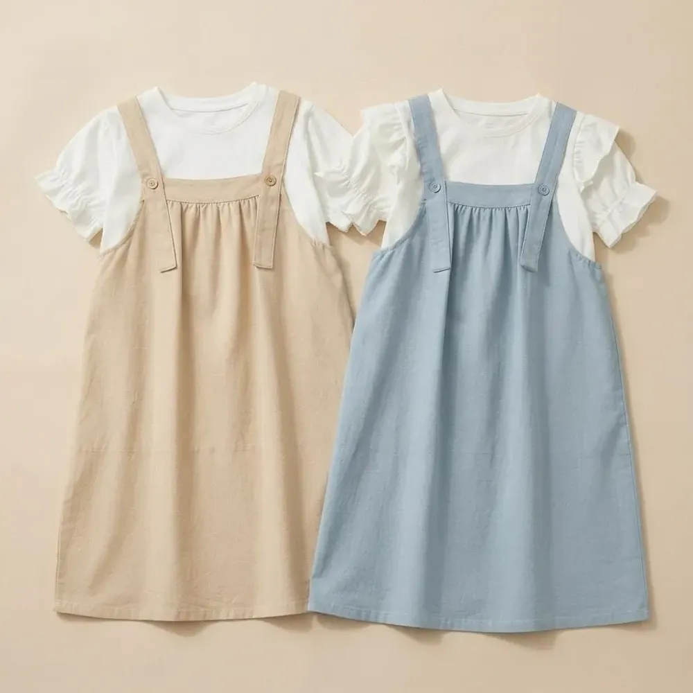 Set Girl Dainty Ruffle Pinafore
