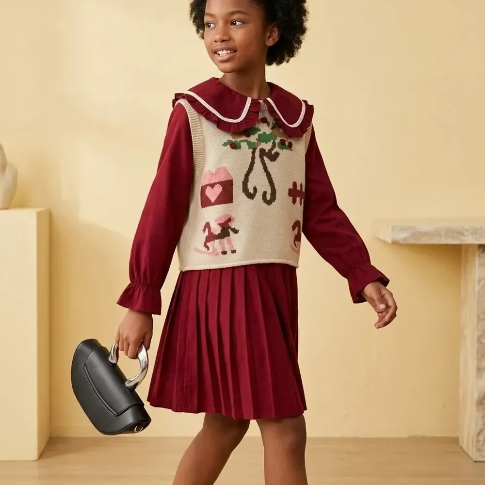 Dress Girl Plum Cake Ruffle - Foto 3