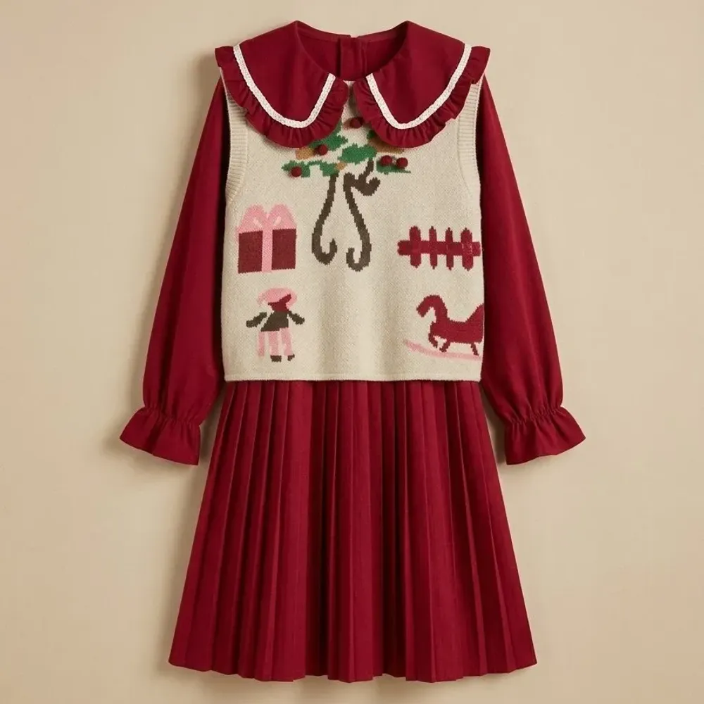 Dress Girl Plum Cake Ruffle