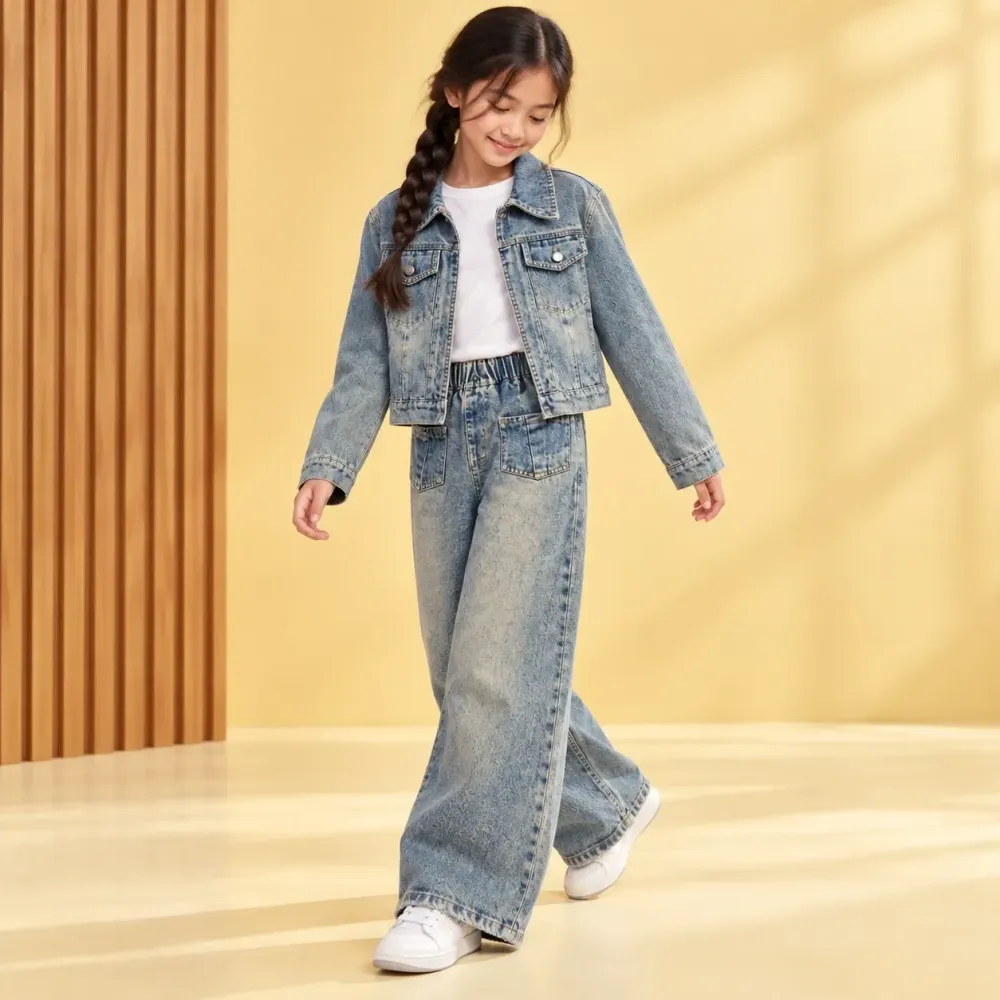 Set Girls Front Pocket Denim - Foto 4