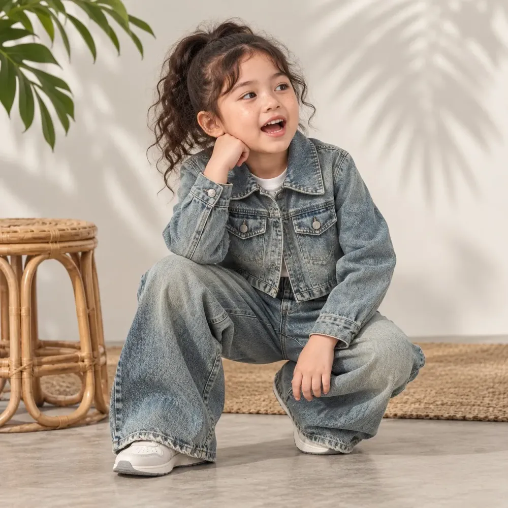 Set Girls Front Pocket Denim - Foto 5