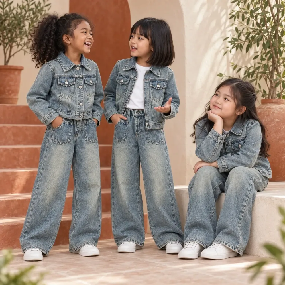 Set Girls Front Pocket Denim - Foto 6