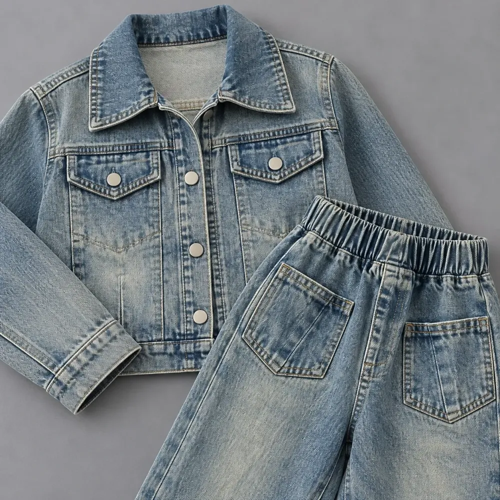 Set Girls Front Pocket Denim - Foto 8