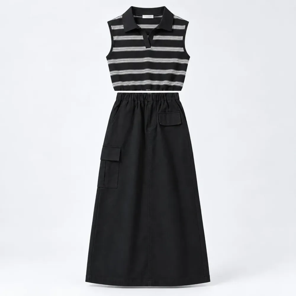 Set Girls Stripe Currly Pookie