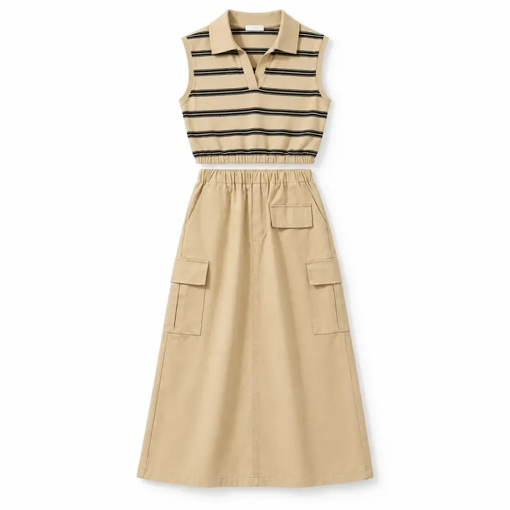 Set Girls Stripe Currly Pookie
