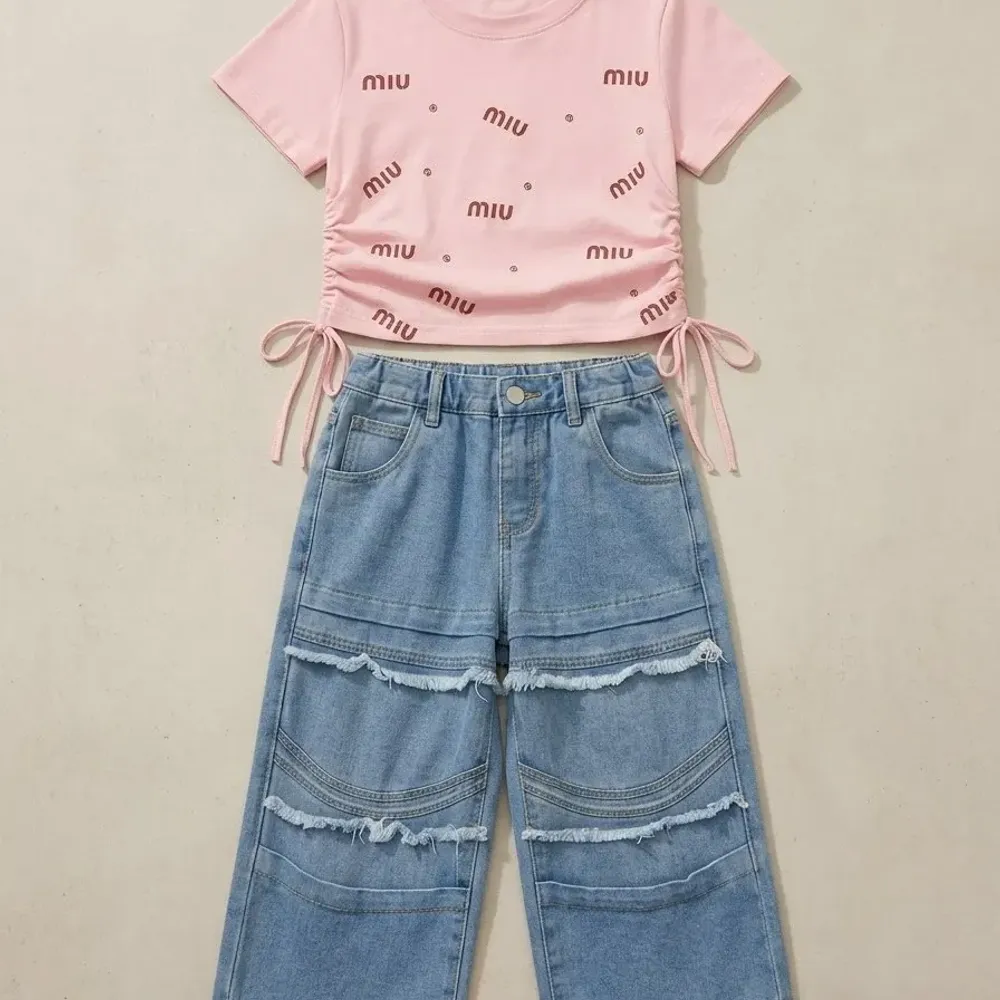 Set Girl Lyra Ruffle Denim