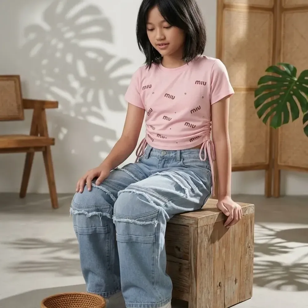 Set Girl Lyra Ruffle Denim