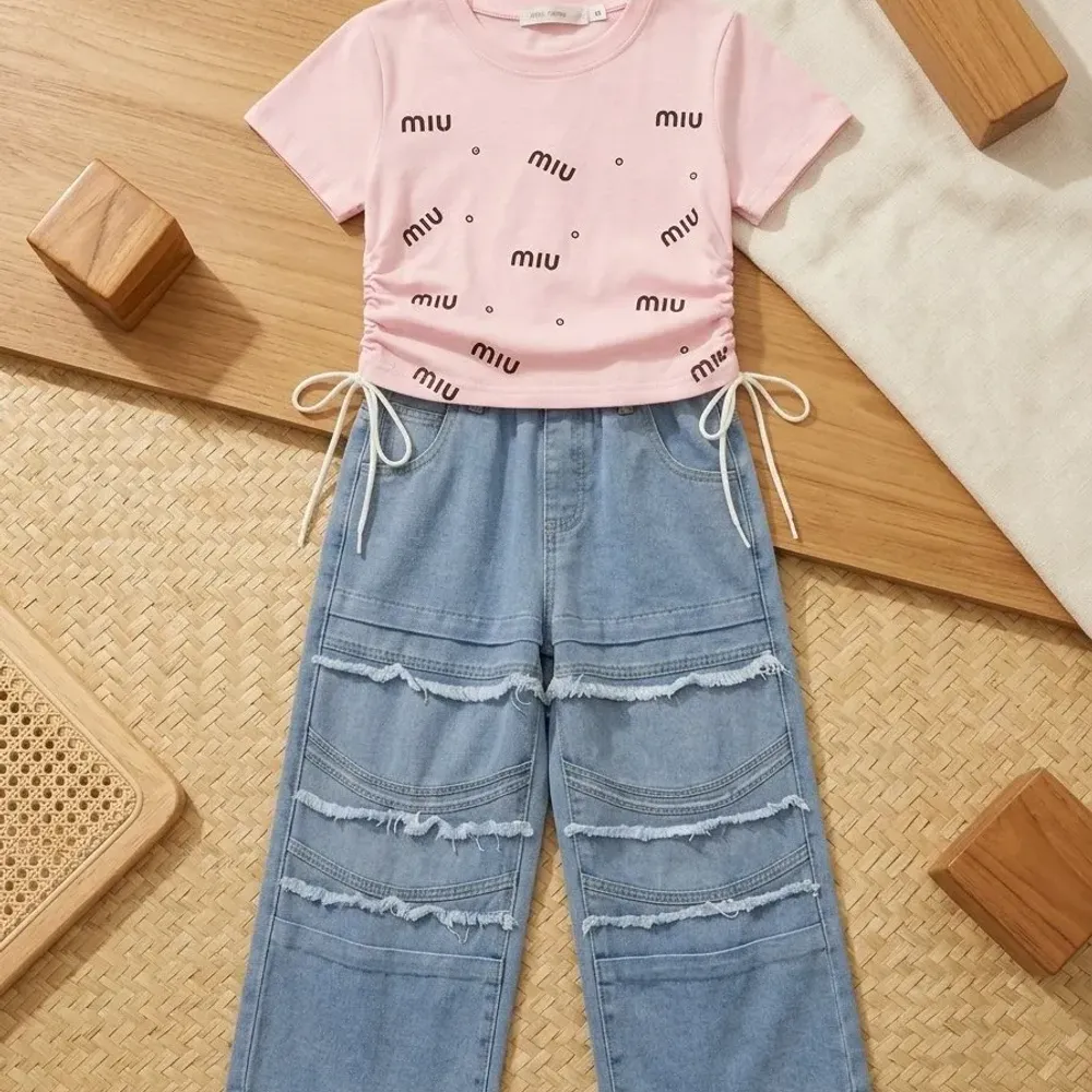 Set Girl Lyra Ruffle Denim