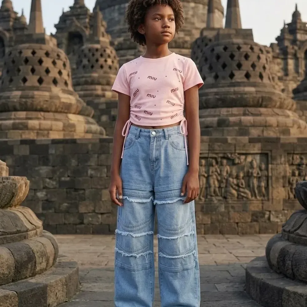 Set Girl Lyra Ruffle Denim - Foto 2