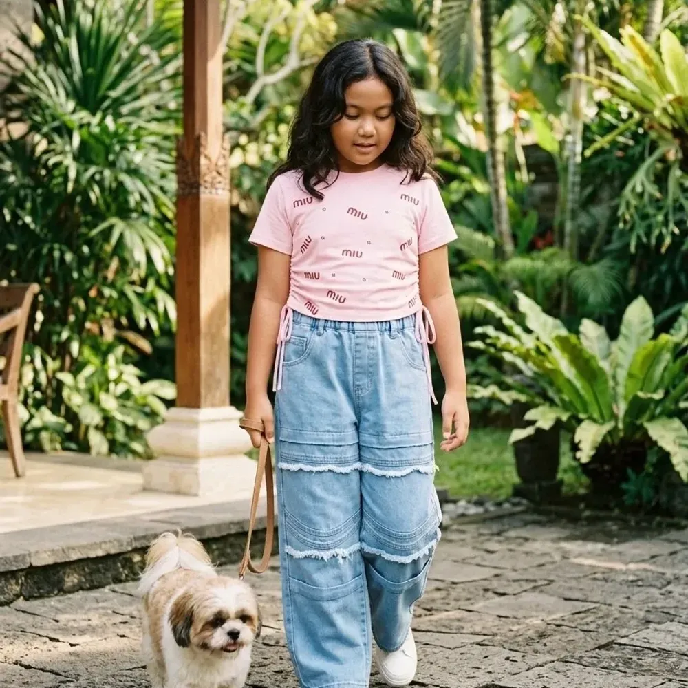 Set Girl Lyra Ruffle Denim - Foto 7