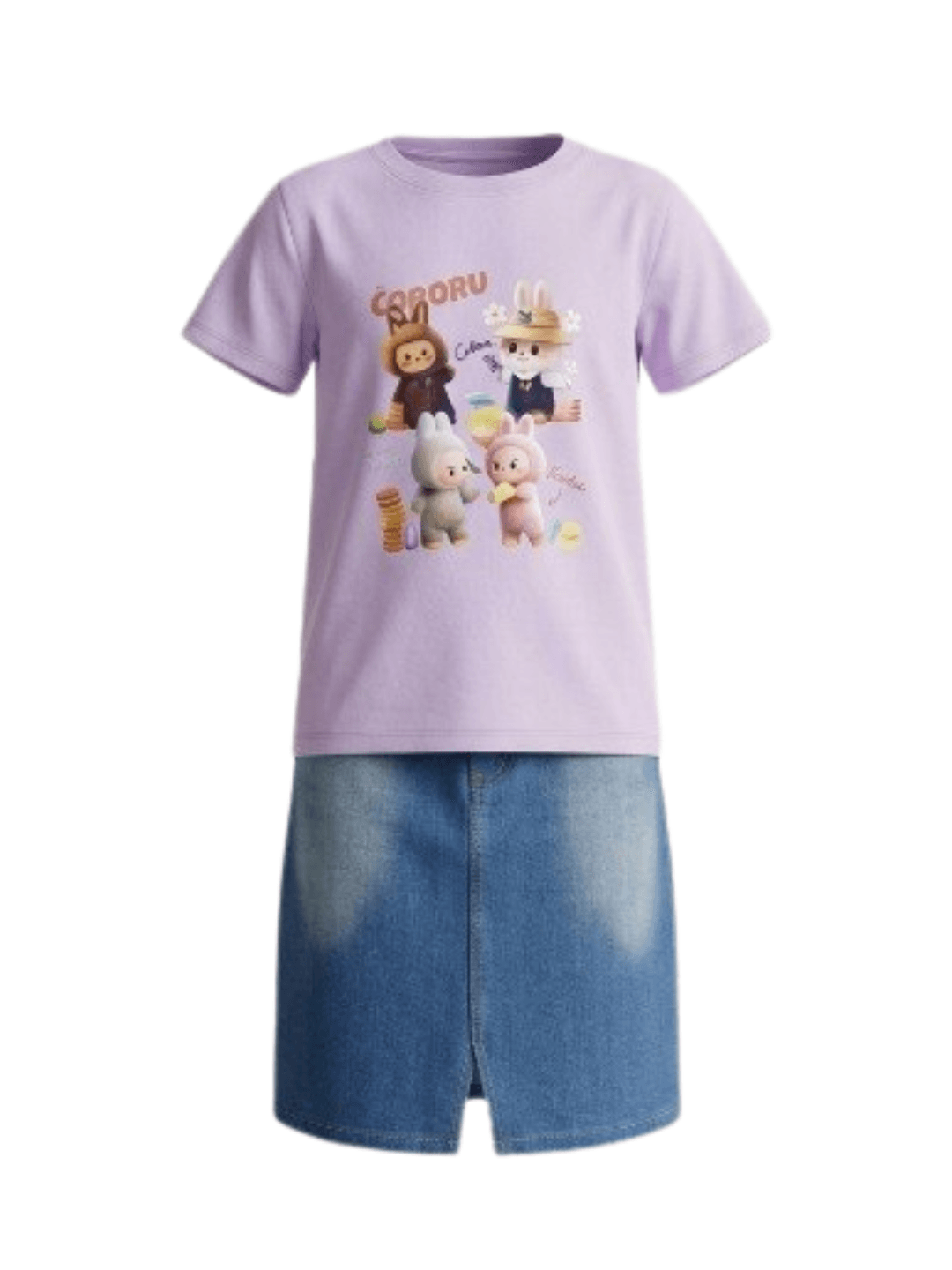 Set Girl Labubu Skirt Dazzling Love