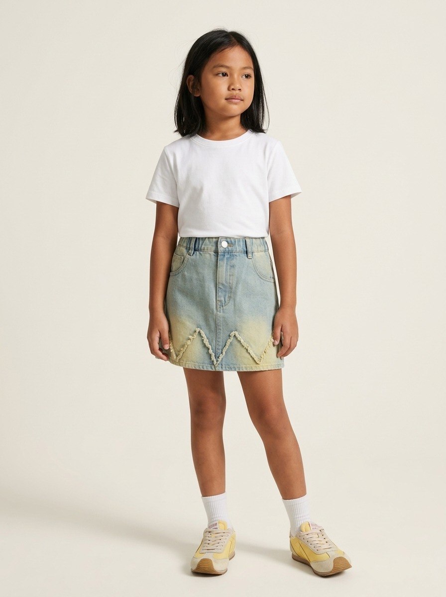 Skirt Girl Half Knee Denim - Foto 2
