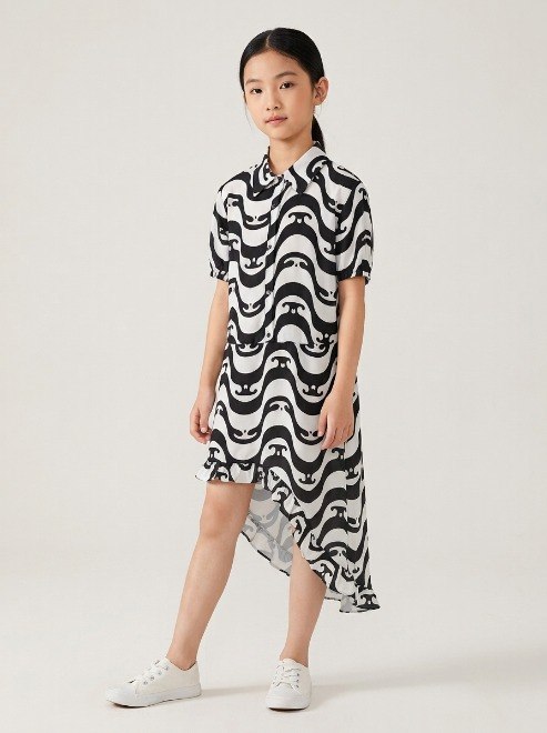 Setelan Kerut Wavy Long Line