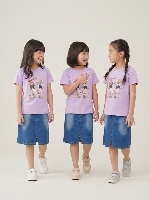 Set Girl Labubu Skirt Dazzling Love