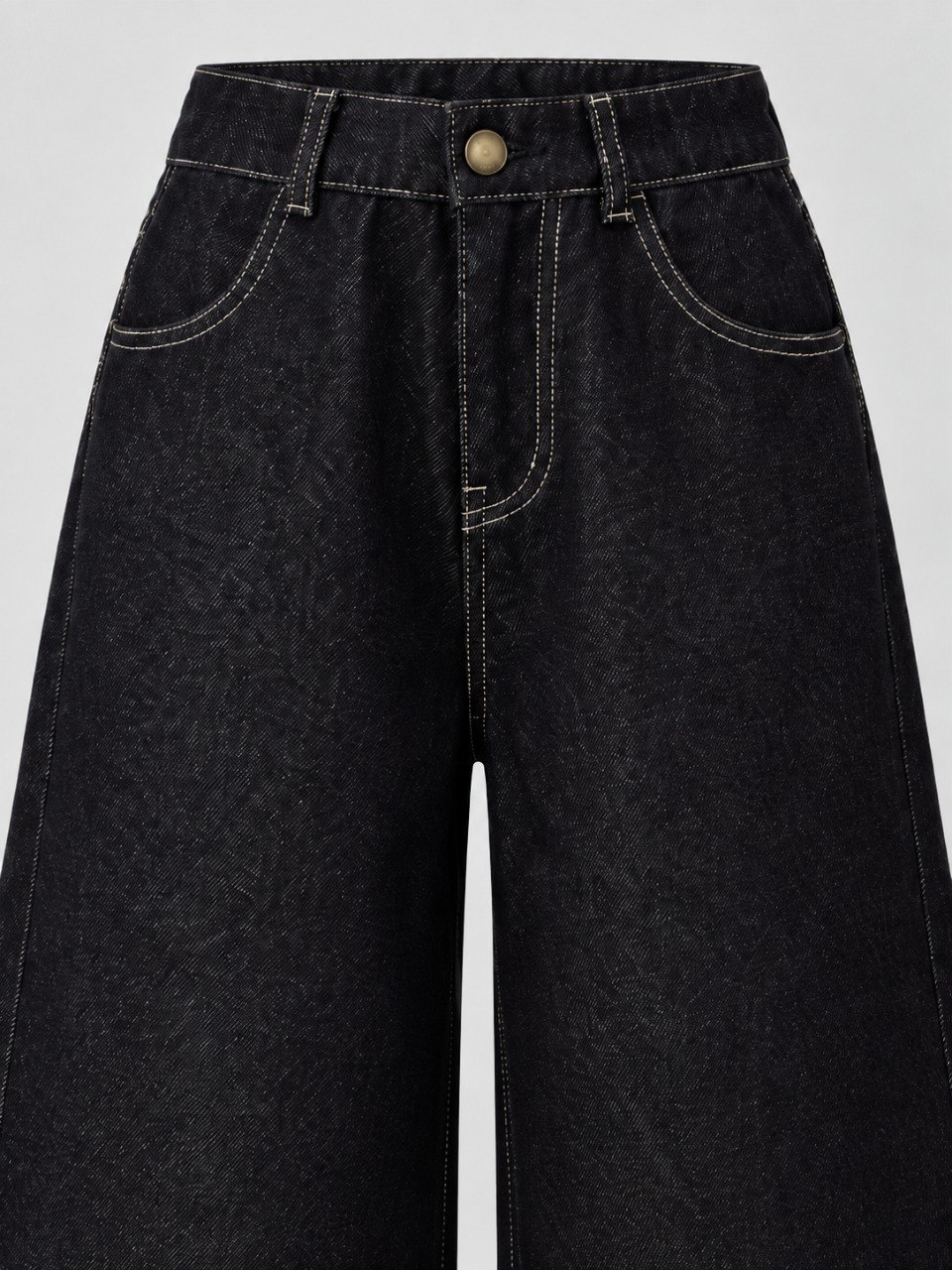 Pants Girl Polished Black Denim — tampilan lain