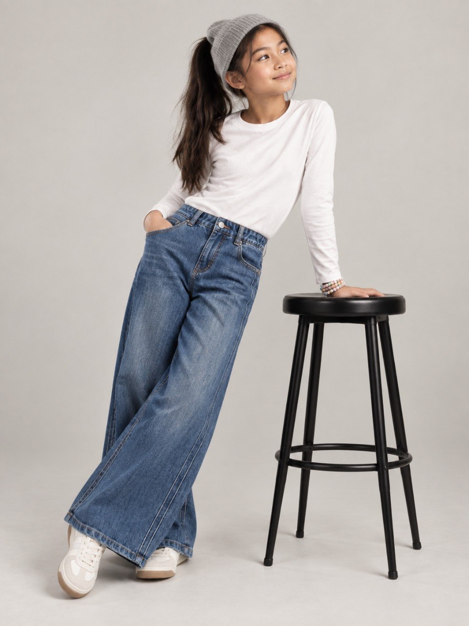 Pants Girls Folk Stripe Denim - Foto 6