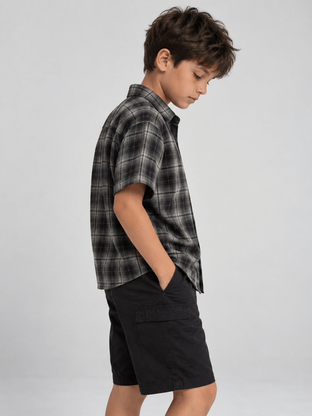 Set Boys Black Down Tartan