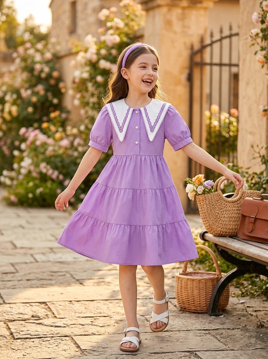 Dress Anak Bunga Sakura Katun - Foto 2