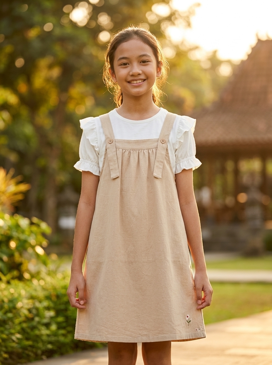 Set Girl Dainty Rruffle Pinafore