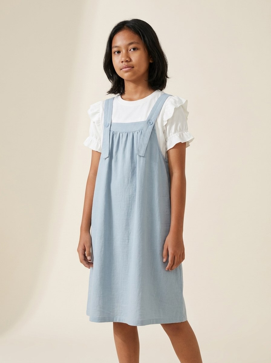 Set Girl Dainty Rruffle Pinafore - Foto 1