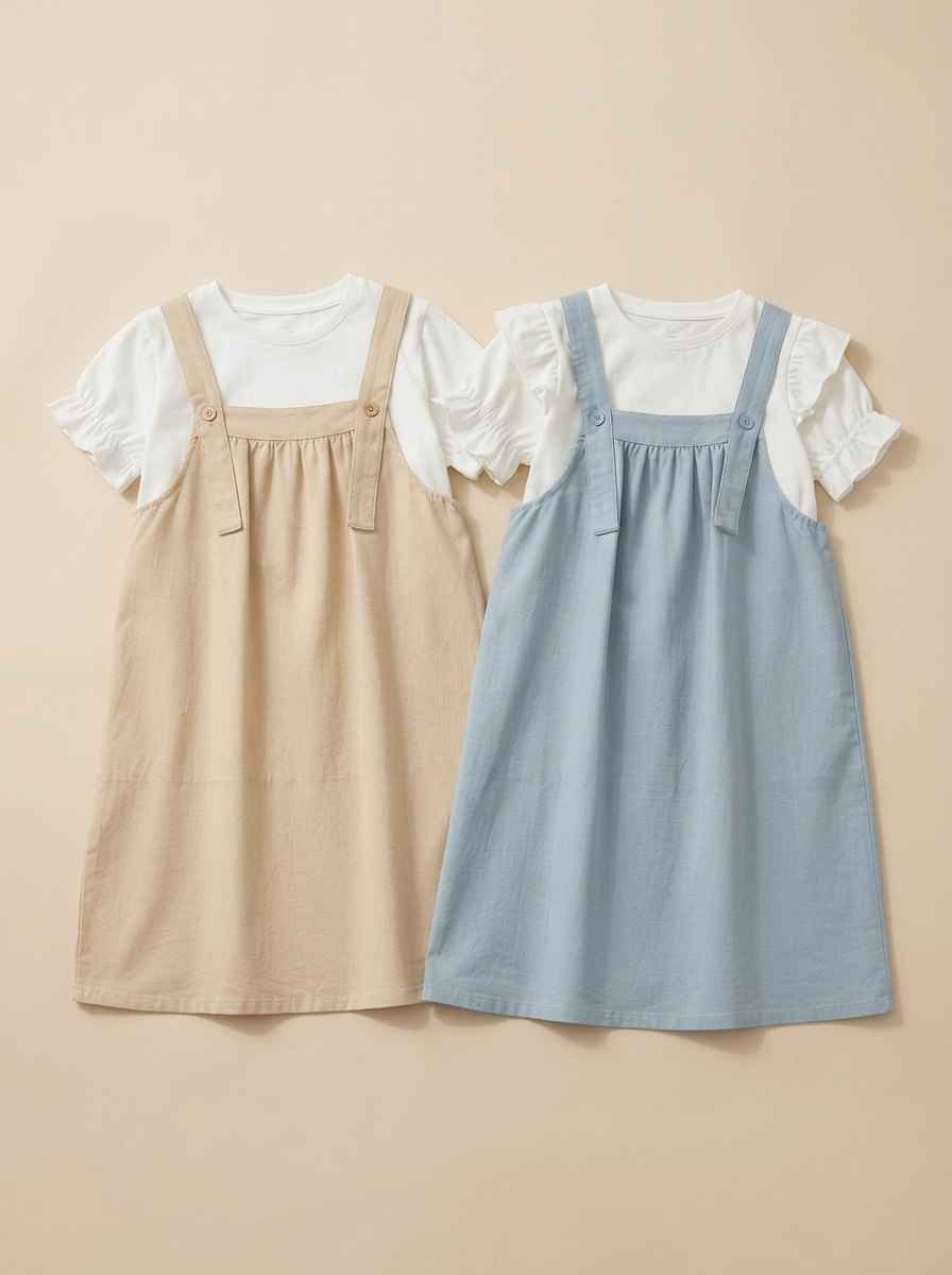 Set Girl Dainty Rruffle Pinafore