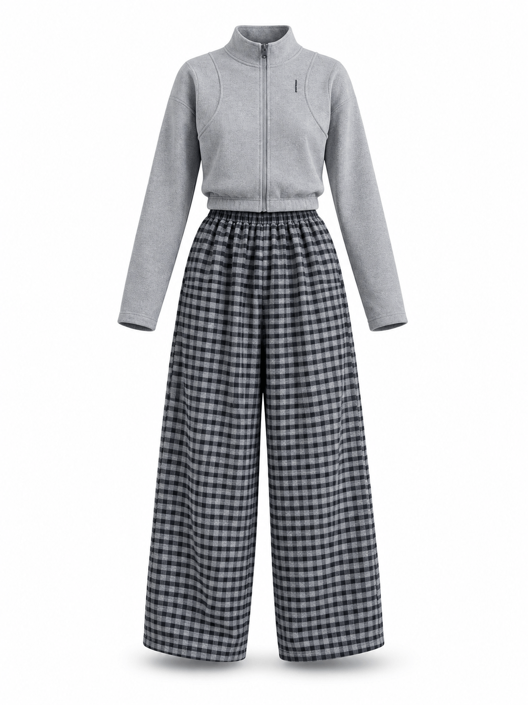 Set Girls Grey Tartan Swag