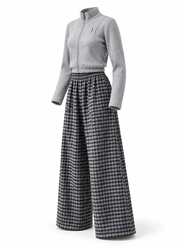 Set Girls Grey Tartan Swag — tampilan lain